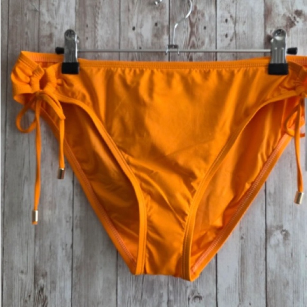 Bright Orange Tie-Side Bikini Bottoms